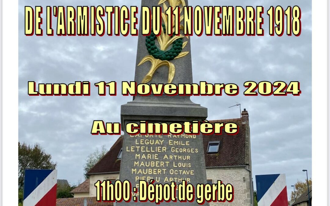 Invitation à la Commémoration de l’Armistice du 11 Novembre 1918