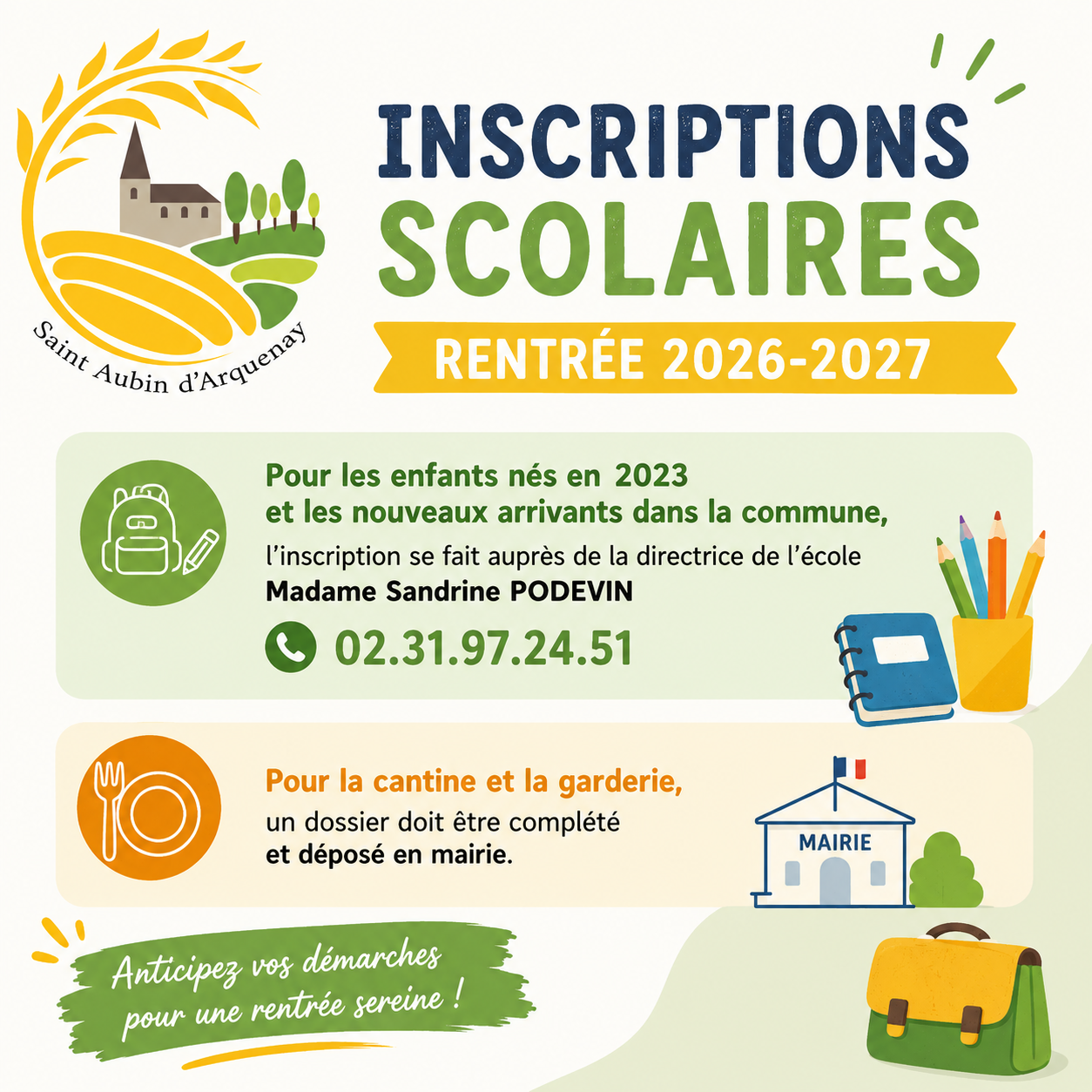 iNSCRIPTION SCOLAIRE 2026