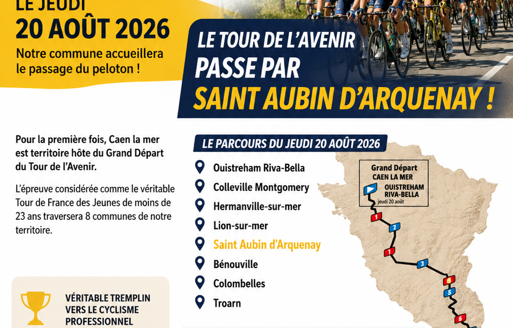 Le Tour de l’Avenir 2026 passe par Saint Aubin d’Arquenay !